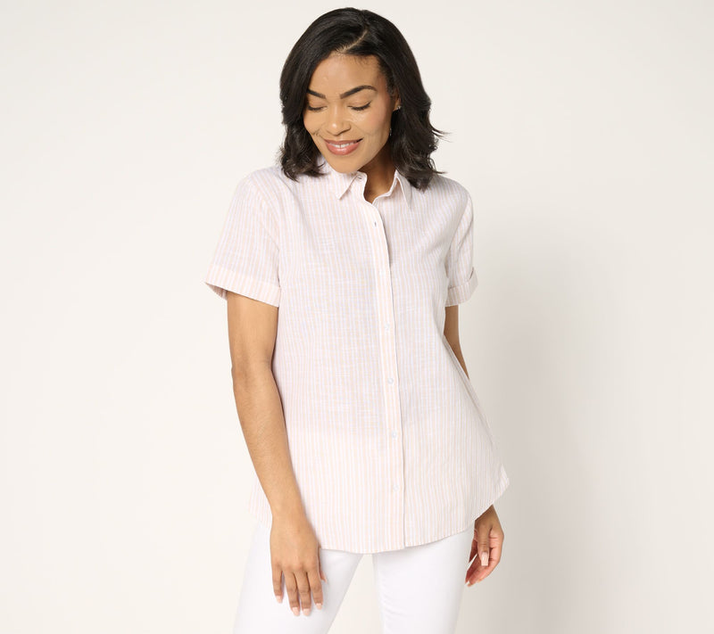 BEAUTIFUL by Lawrence Zarian 100% Cotton Short Sleeve Printed Shirt — View 5