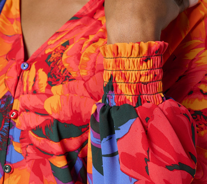 BEAUTIFUL by Lawrence Zarian Printed Blouson Sleeve Blouse — View 6
