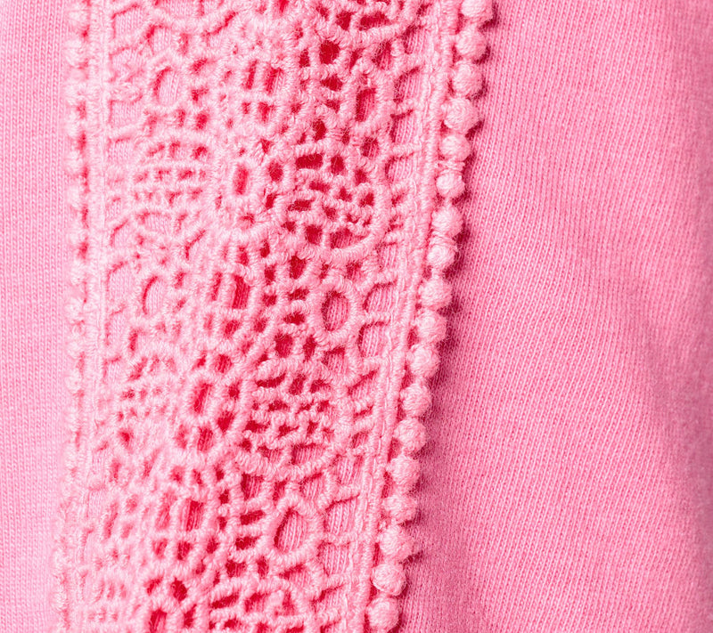 BEAUTIFUL by Lawrence Zarian Short Sleeve Knit Top with Lace Detail — View 14