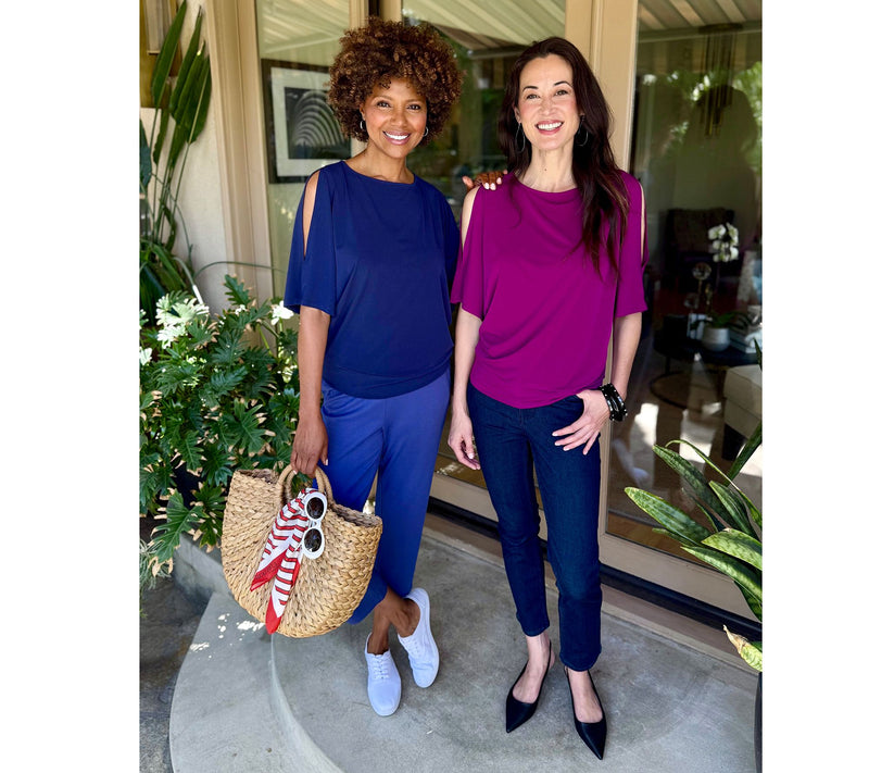 BEAUTIFUL by Lawrence Zarian The Gail Cold Shoulder Dolman Sleeve Top — View 16