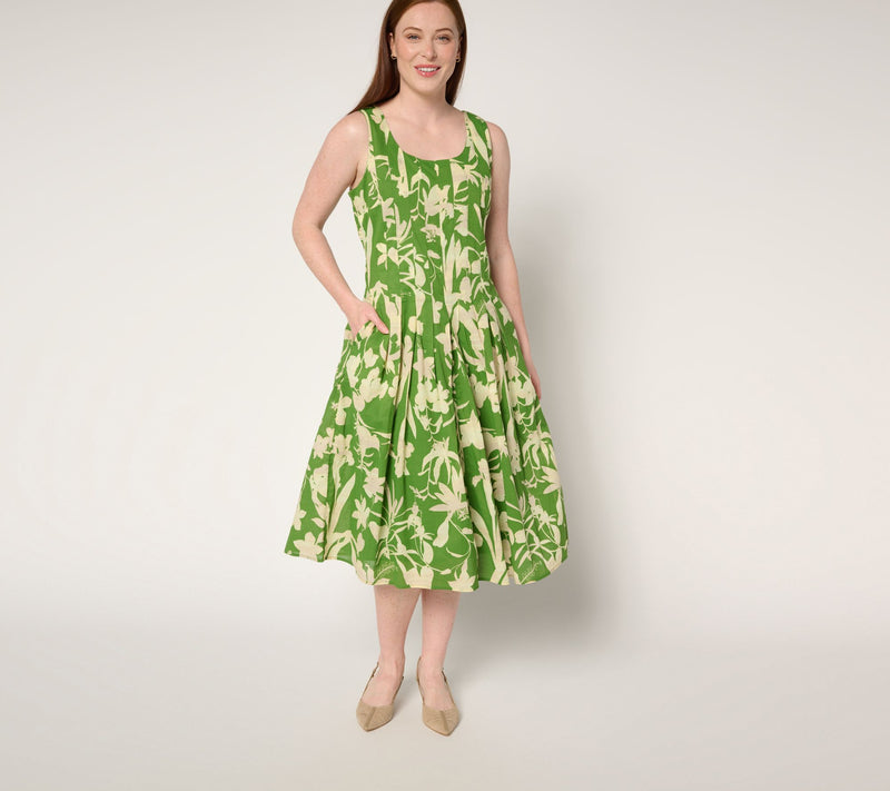 BEAUTIFUL by Lawrence Zarian Amanda Regular Cotton Printed Midi Dress — Main view