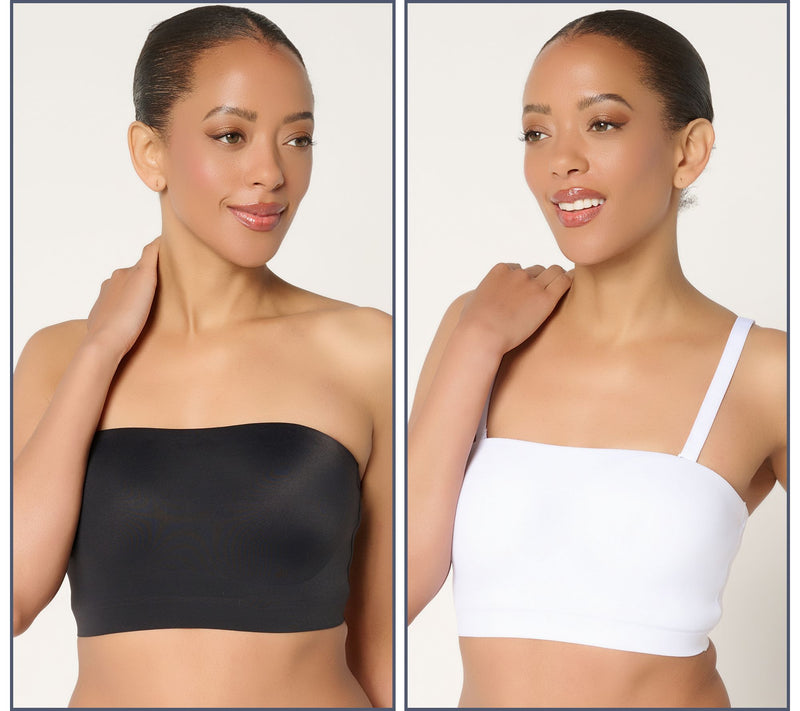 Breezies Bonded Bandeau Bra with Convertible Straps Set of 2 — View 10