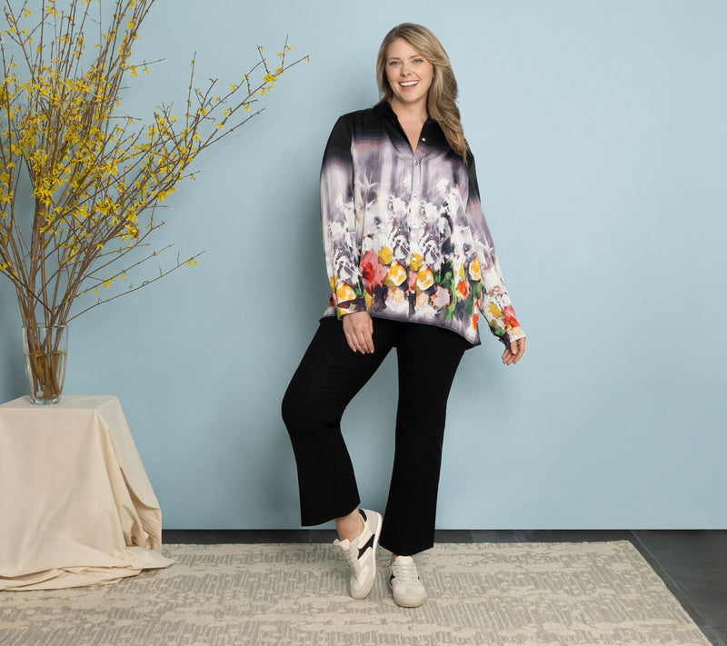 nicole by Nicole Miller Regular Button Front Boyfriend Shirt — View 17