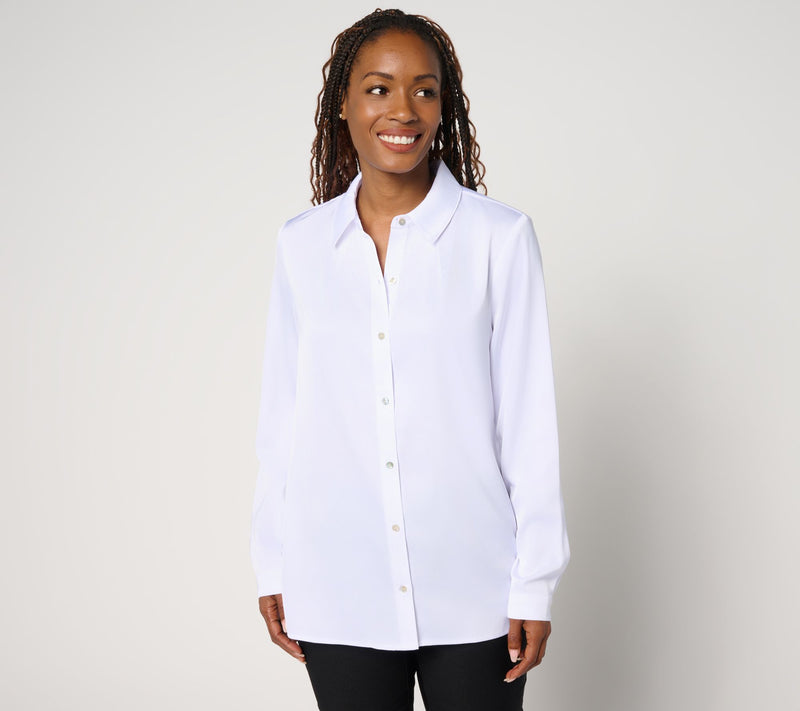 nicole by Nicole Miller Petite Updated Boyfriend Blouse — Main view