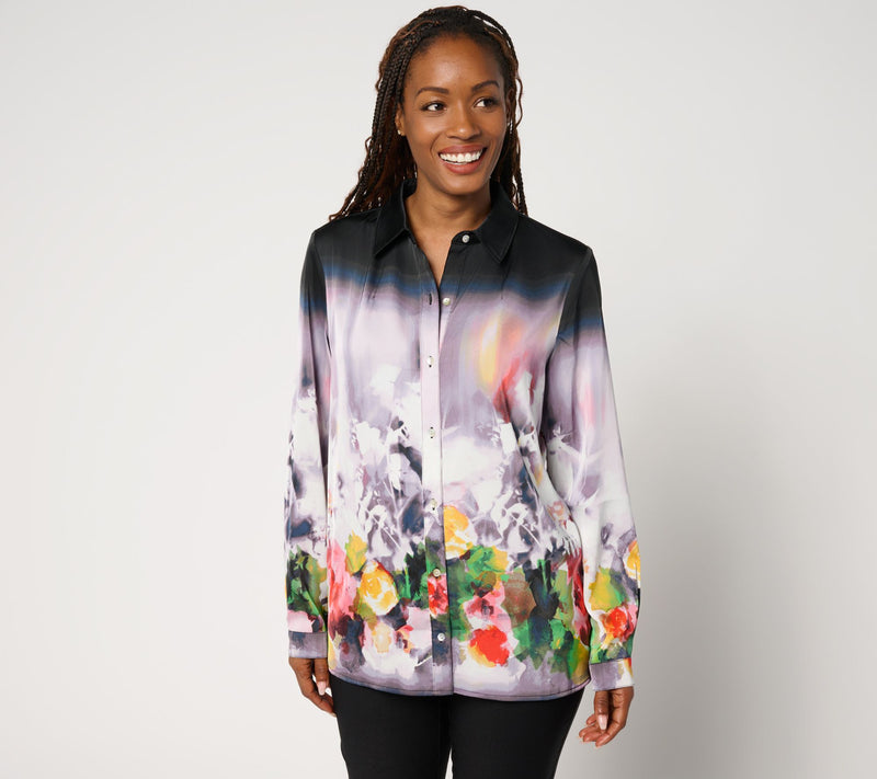 nicole by Nicole Miller Petite Updated Boyfriend Blouse — View 9