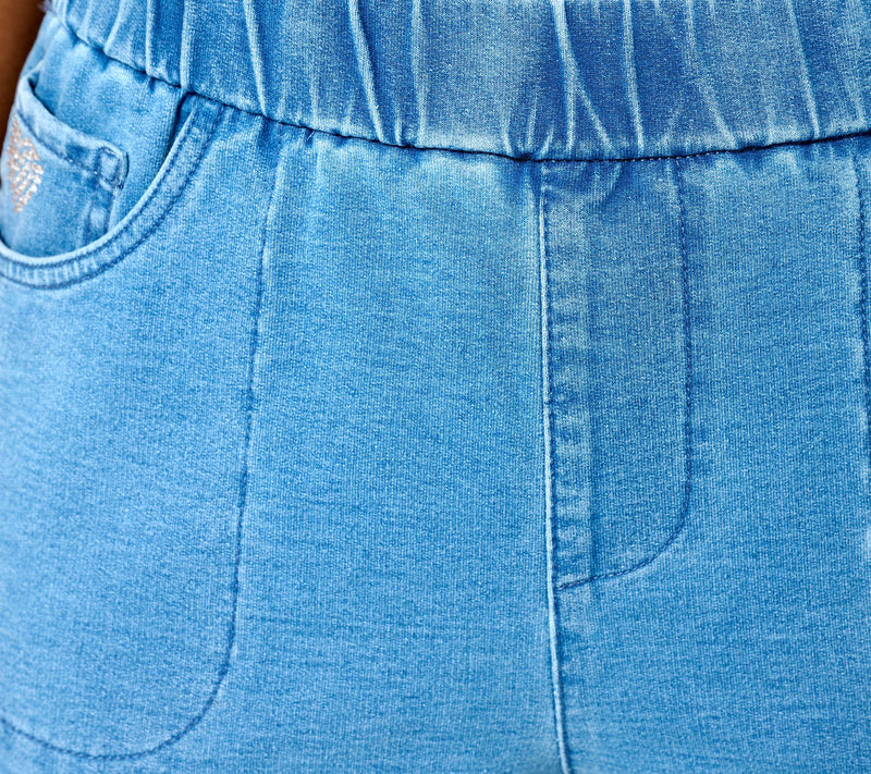 Quacker Factory Short DreamJeannes Wildflower Crop Pants — View 10