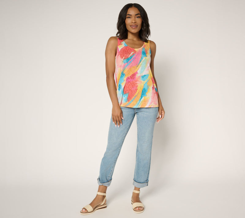 Women with Control Burnout Knit Tank — View 7