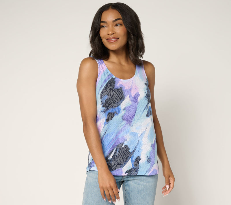 Women with Control Burnout Knit Tank — View 3