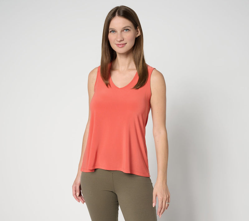 Women with Control Como Jersey V-Neck Solid Tank — Main view