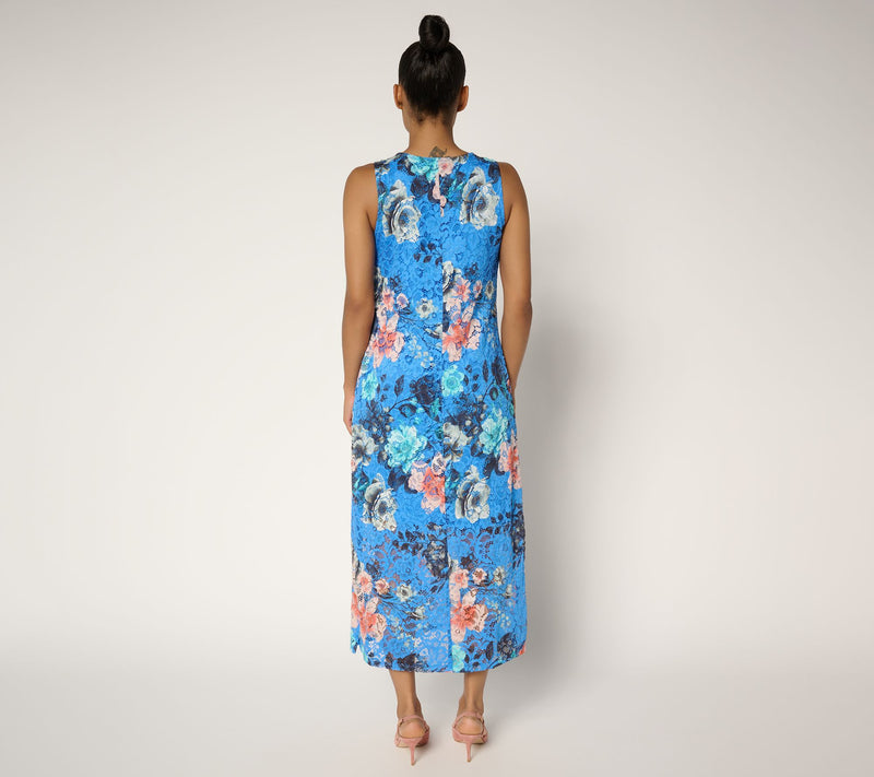 Women with Control Regular Printed Lace Midi Dress — View 4