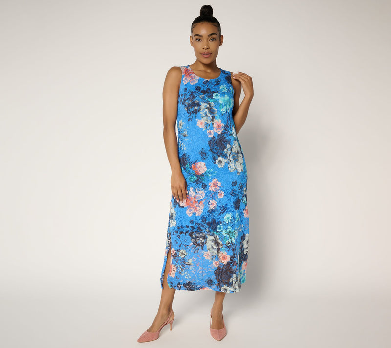 Women with Control Regular Printed Lace Midi Dress — View 11