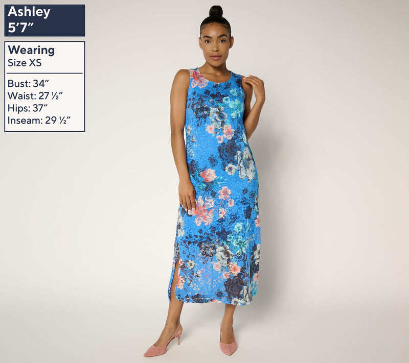 Women with Control Regular Printed Lace Midi Dress — View 3