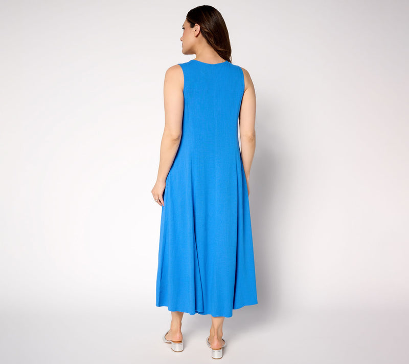 Women with Control Regular Stretch Woven Midi Dress — View 10