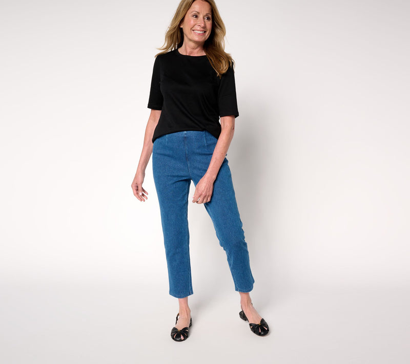 Women with Control Petite Prime Stretch Denim Crop Pants — View 11
