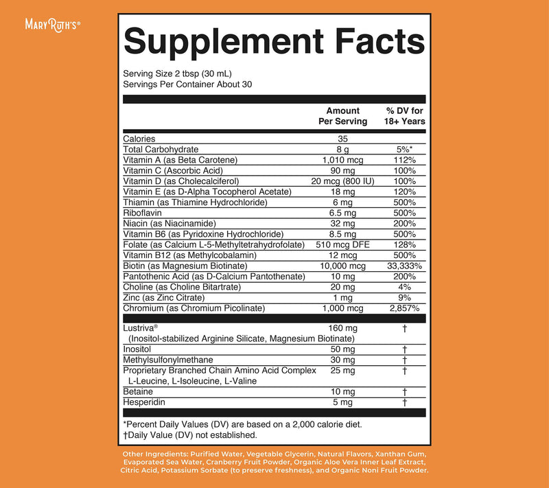 MaryRuth's Liquid Morning Multivitamin Peach Mango 30-oz Serving — View 4
