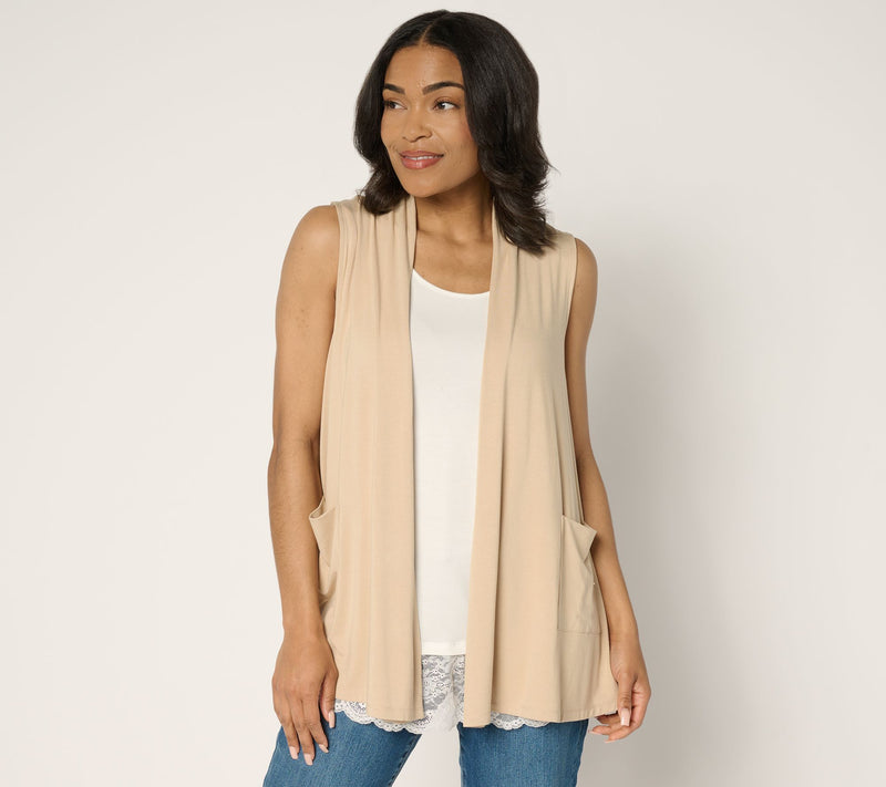 LOGO by Lori Goldstein Rayon 230 and Satin Vest — View 10