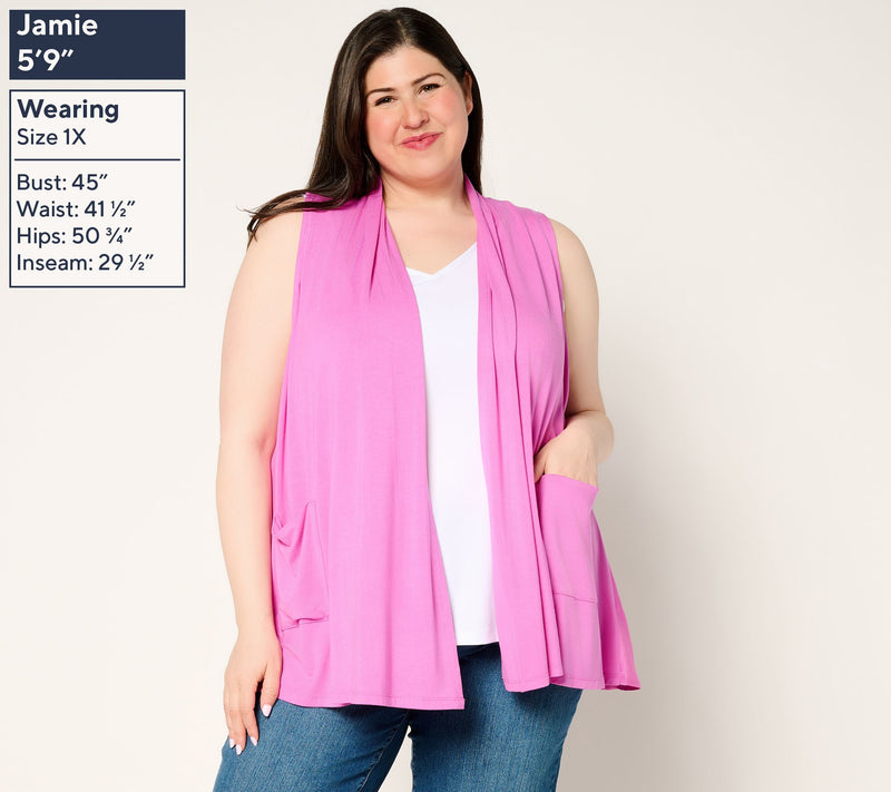 LOGO by Lori Goldstein Rayon 230 and Satin Vest — View 2