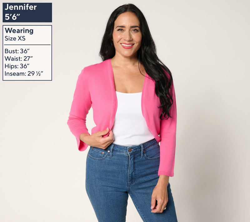 Isaac Mizrahi Live! Essentials Sweater Bolero w/ Flare Sleeve — View 11