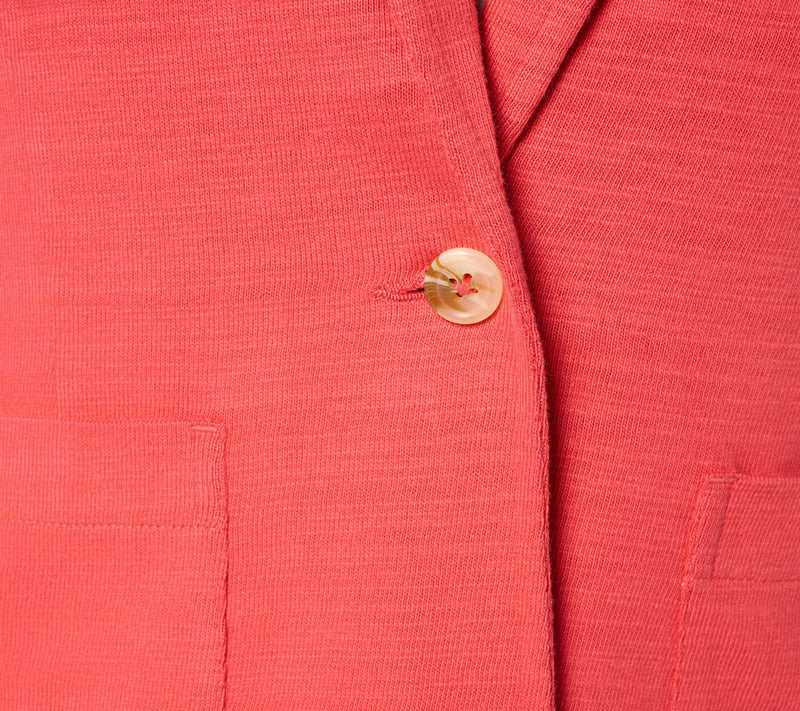 Denim & Co. Textured Cotton Button Front Blazer with Pockets — View 6