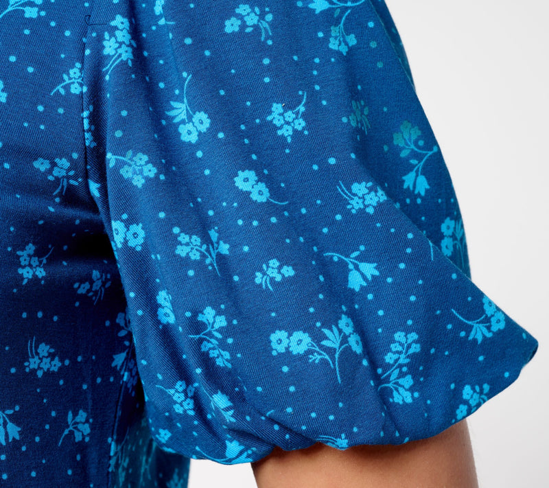 Isaac Mizrahi Live! Printed A-La-Modal Puff Sleeve Top — View 14