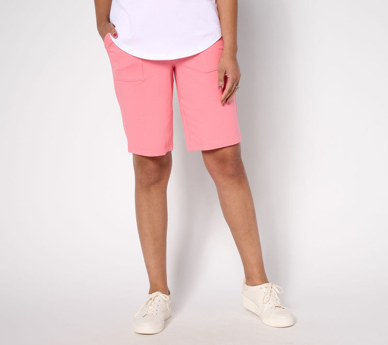 Sport Savvy Petite French Terry Bermuda Shorts with Pockets — View 7