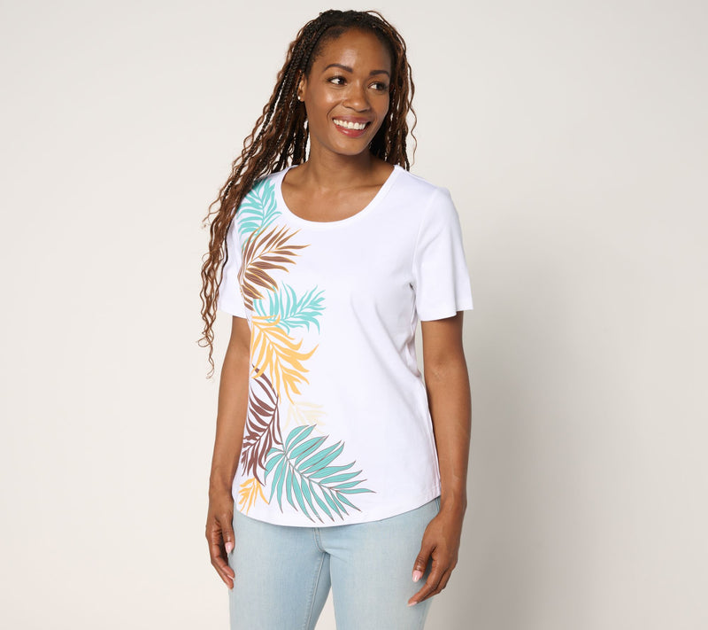 Sport Savvy Tropical Placed Print Tee — View 7