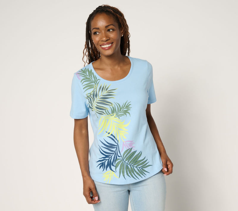 Sport Savvy Tropical Placed Print Tee — View 5