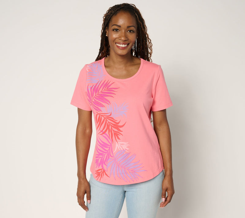Sport Savvy Tropical Placed Print Tee — View 3