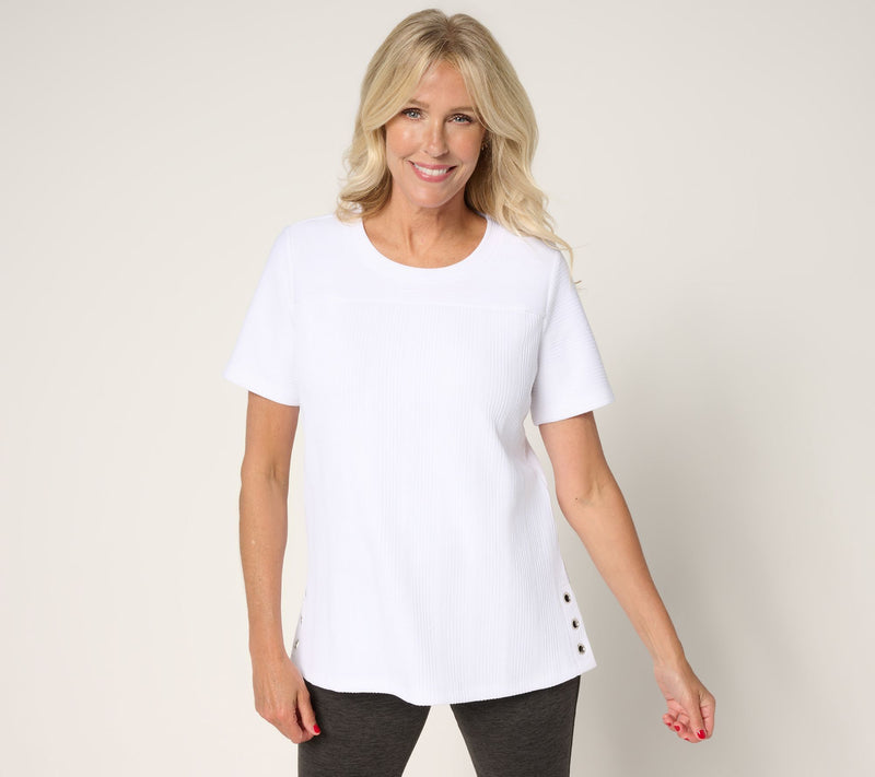 Sport Savvy Jacquard Knit Short Sleeve Top — View 11