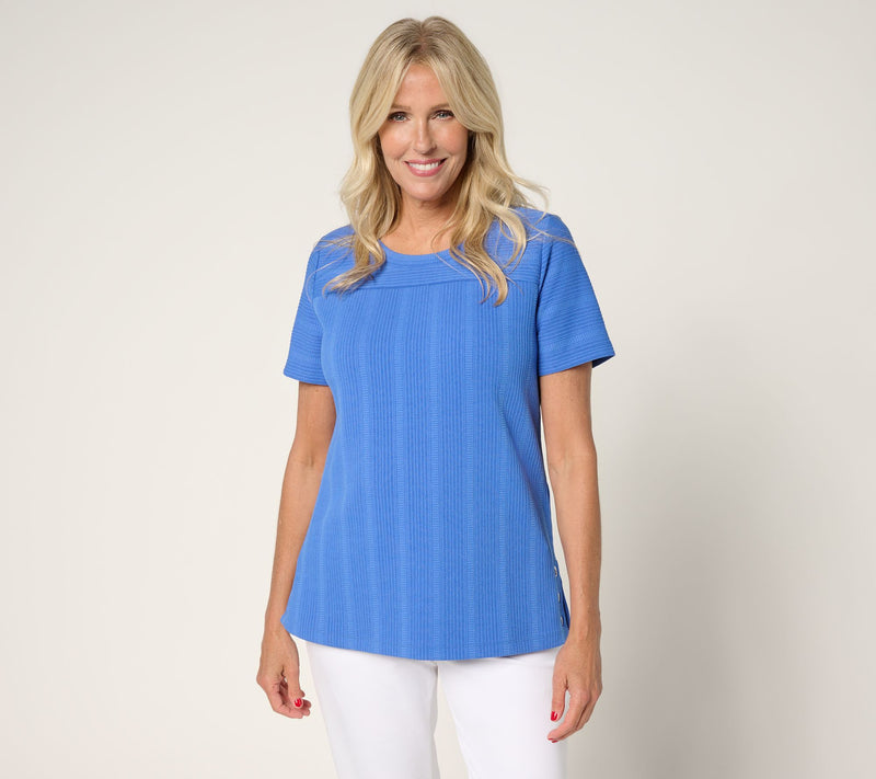 Sport Savvy Jacquard Knit Short Sleeve Top — View 13