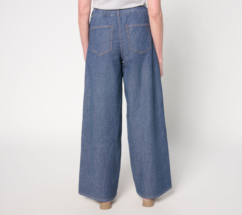 Peace Love World Regular Tie-Waist Wide Leg Denim Jeans — View 8