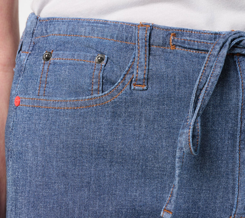 Peace Love World Petite Tie-Waist Wide Leg Denim Jeans — View 10