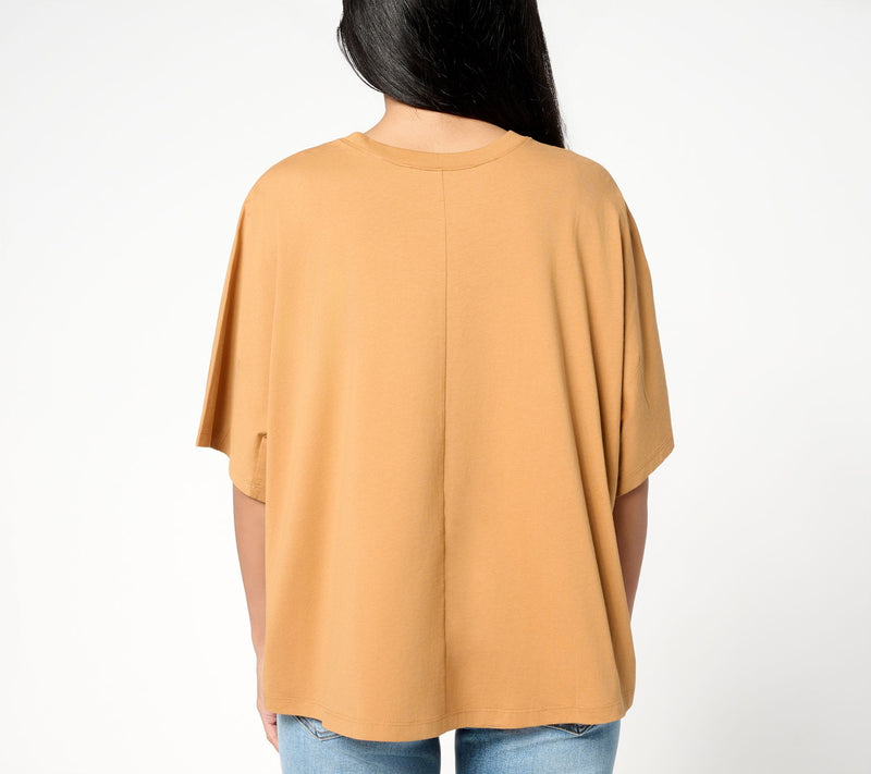Peace Love World Boheme Sueded Cotton Graphic Tee with Embroidery — View 6