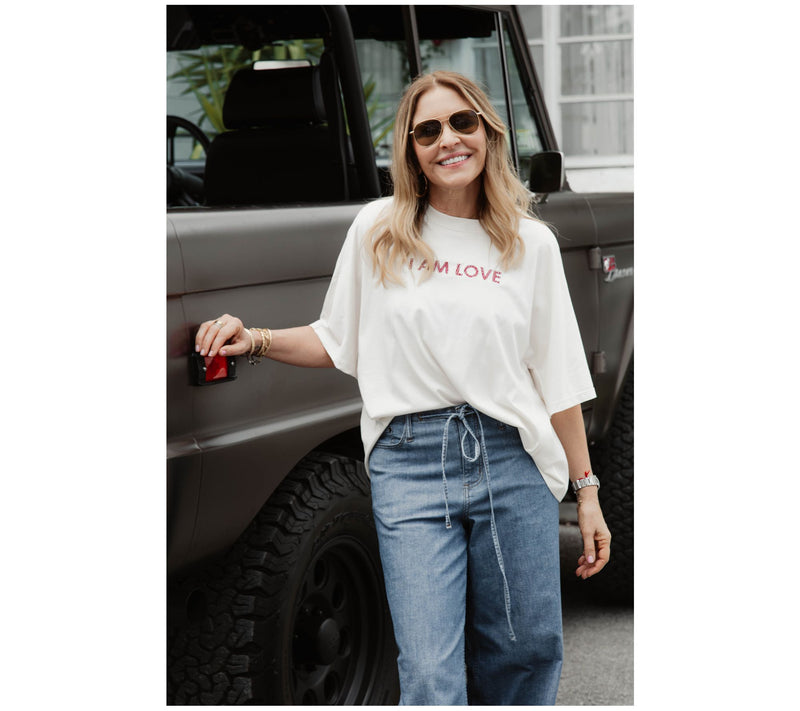 Peace Love World Boheme Sueded Cotton Graphic Tee with Embroidery — View 10