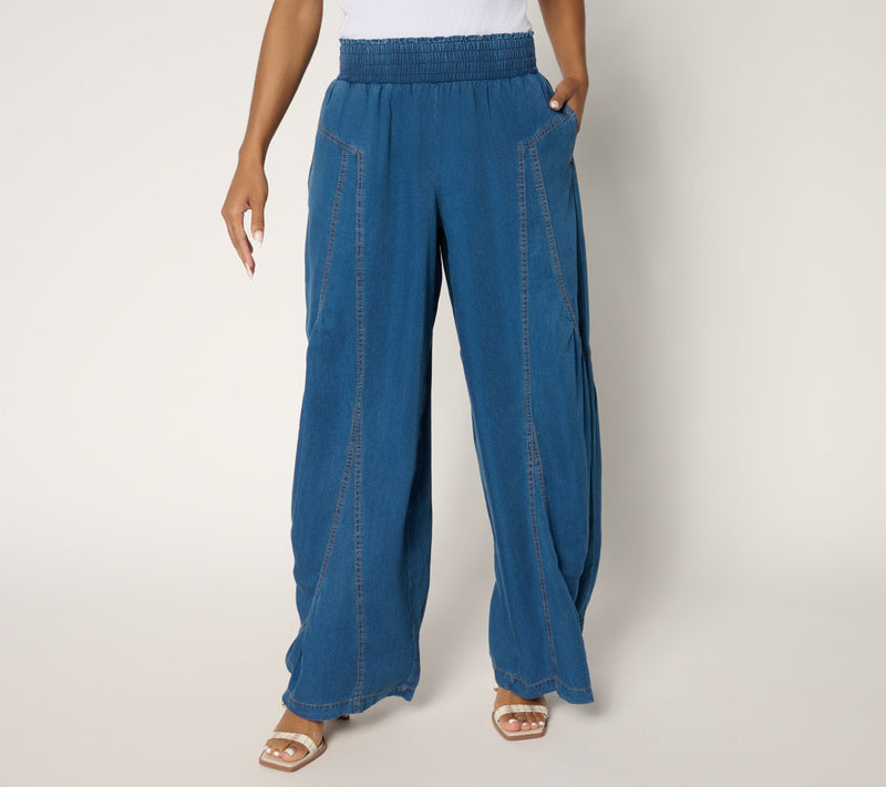 Peace Love World Boheme Regular Drapey Lyocell Wide Leg Jeans — View 7