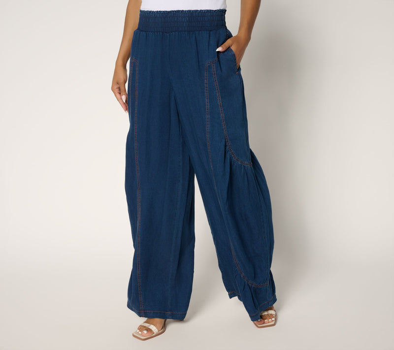 Peace Love World Boheme Regular Drapey Lyocell Wide Leg Jeans — View 5