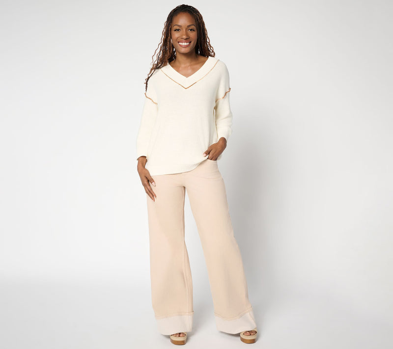 Peace Love World Boheme 100% Cotton 3/4-Sleeve Sweater — View 11