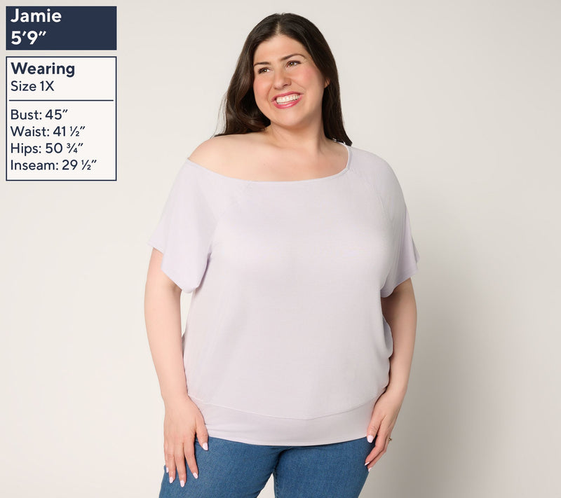 BEAUTIFUL by Lawrence Zarian Kacey Refined Knit Off The Shoulder Top — View 8