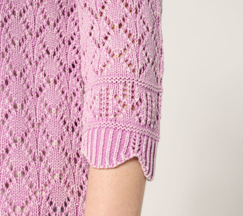 Denim & Co. Regular 100% Cotton Pointelle Cardigan — View 14
