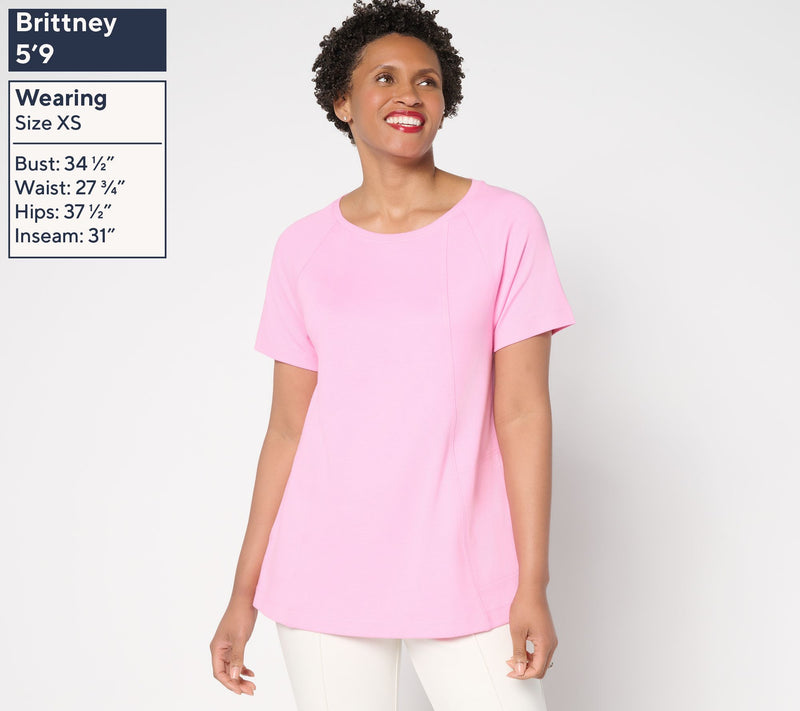 Isaac Mizrahi Live! Essentials Pima Cotton Short Sleeve Top — View 3