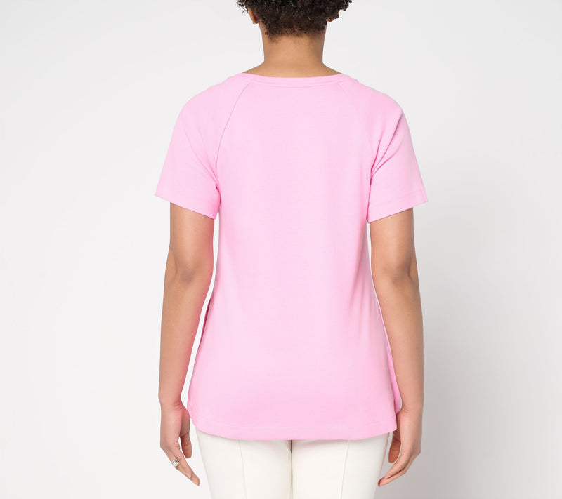 Isaac Mizrahi Live! Essentials Pima Cotton Short Sleeve Top — View 4