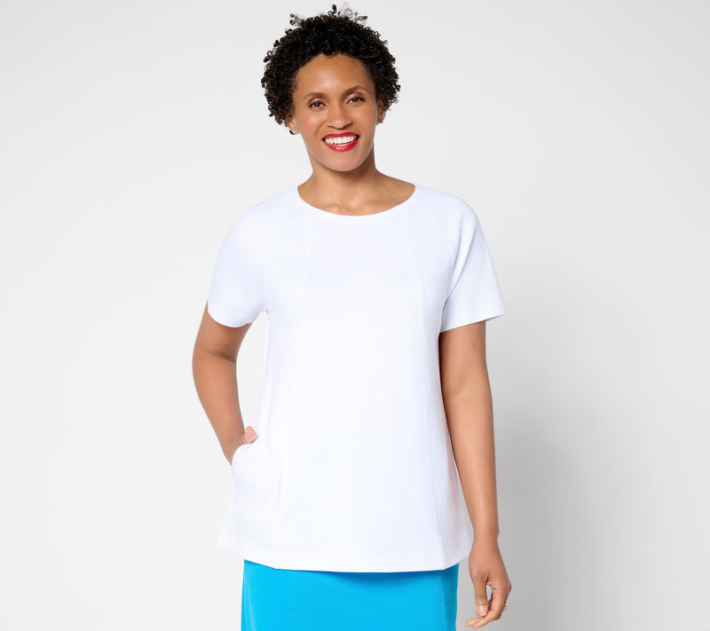 Isaac Mizrahi Live! Essentials Pima Cotton Short Sleeve Top — View 13