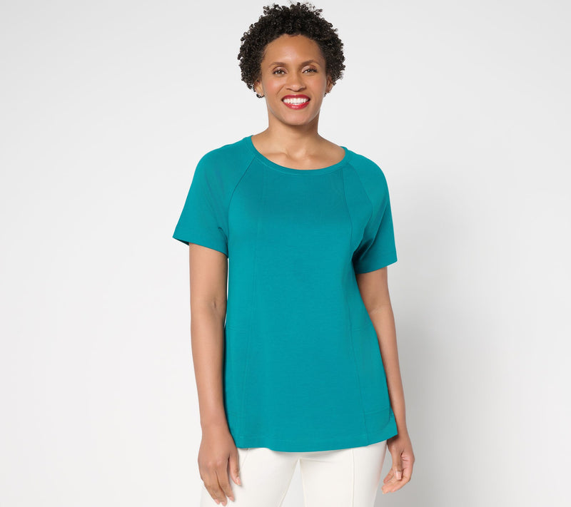 Isaac Mizrahi Live! Essentials Pima Cotton Short Sleeve Top — View 14