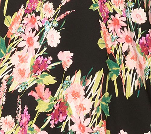 Denim & Co. Short Sleeve Printed Blouse with Tassels — View 6