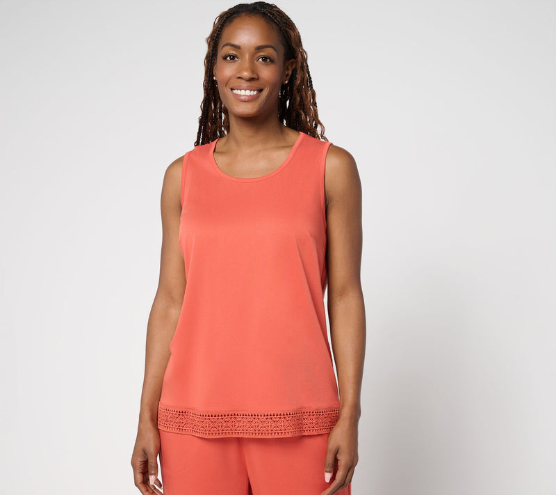 Denim & Co. Scoop Neck Tank_with Crochet Trim — View 3