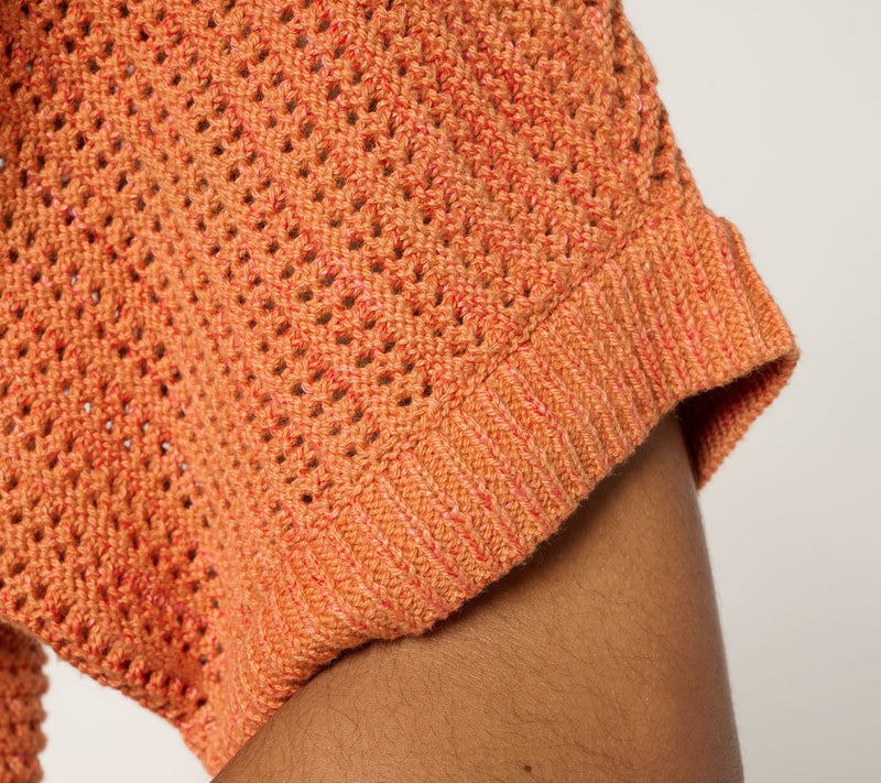 Joan Rivers Open Knit Dolman Short-Sleeve Sweater — View 6