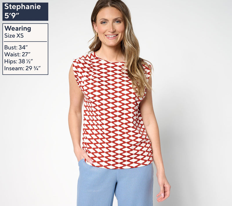 Carla Rockmore Collection 100% Cotton Pleated Shoulder Top — View 3