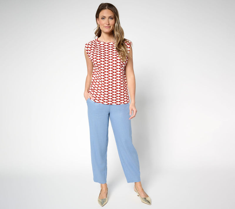 Carla Rockmore Collection 100% Cotton Pleated Shoulder Top — View 5