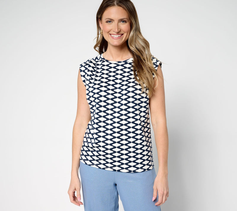 Carla Rockmore Collection 100% Cotton Pleated Shoulder Top — View 15