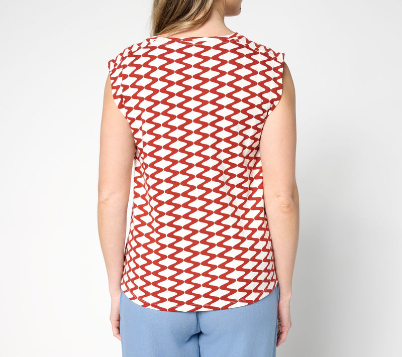 Carla Rockmore Collection 100% Cotton Pleated Shoulder Top — View 4